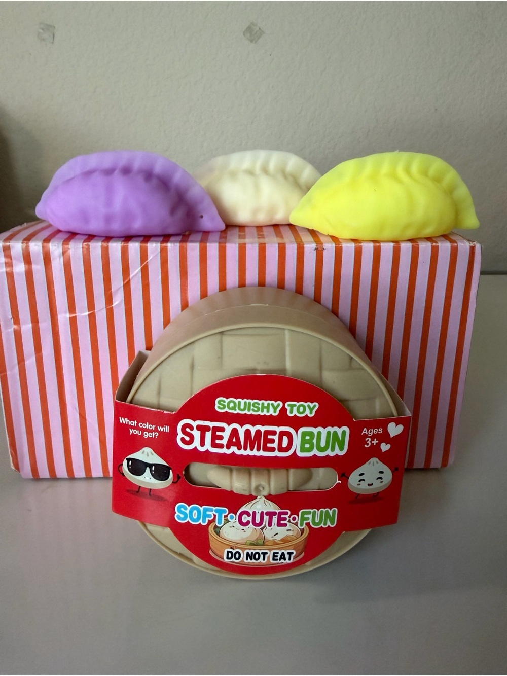 💜💛”Steamed Bun” Squishy Toy Set - Purple, Cream, Yellow!!💜💛💜💛SO SOFT & CUTE💜💛